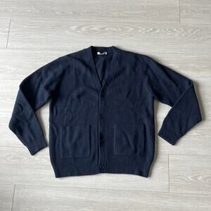 Madewell Cardigan in Heritage Merino Wool Mens Medium Navy Blue